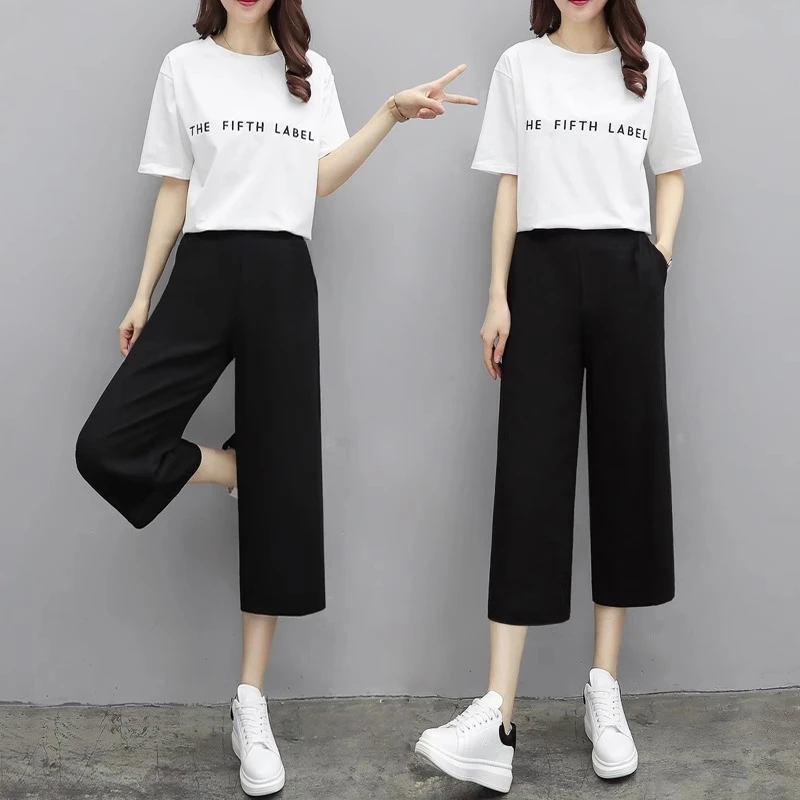 墙裂推荐~冰丝阔腿裤女夏季高腰垂感七分裤薄款宽松韩版九分裤