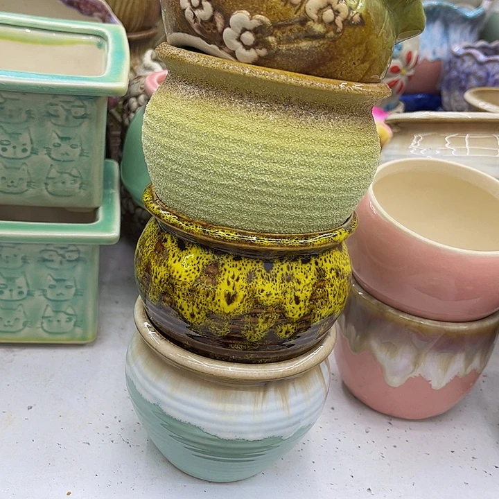 多肉绿植陶瓷花盆9.9包邮，