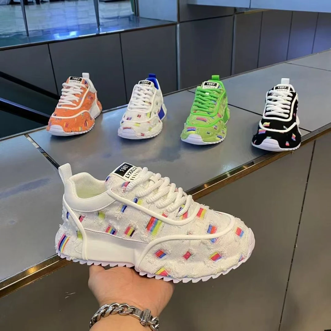 特大码2024夏季新款46手工包底时尚百搭48潮流休闲男鞋老爹鞋50