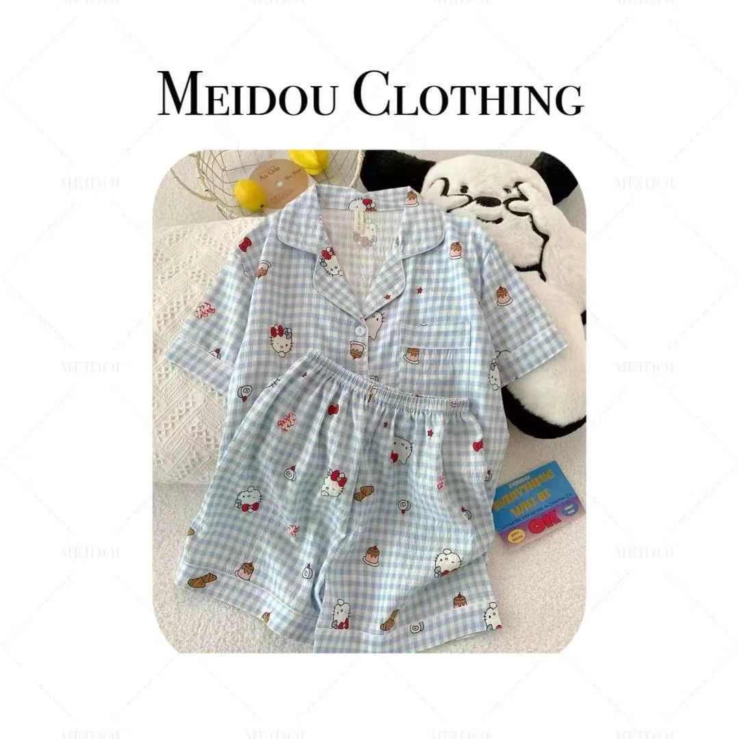 MEIDOU-【双短家居套装】睡衣长袖日系少女秋天可外穿家居服