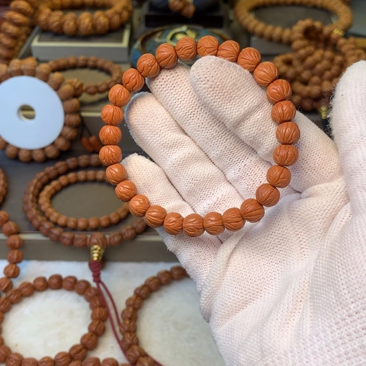 锐***尘桃核手串秦岭龙纹