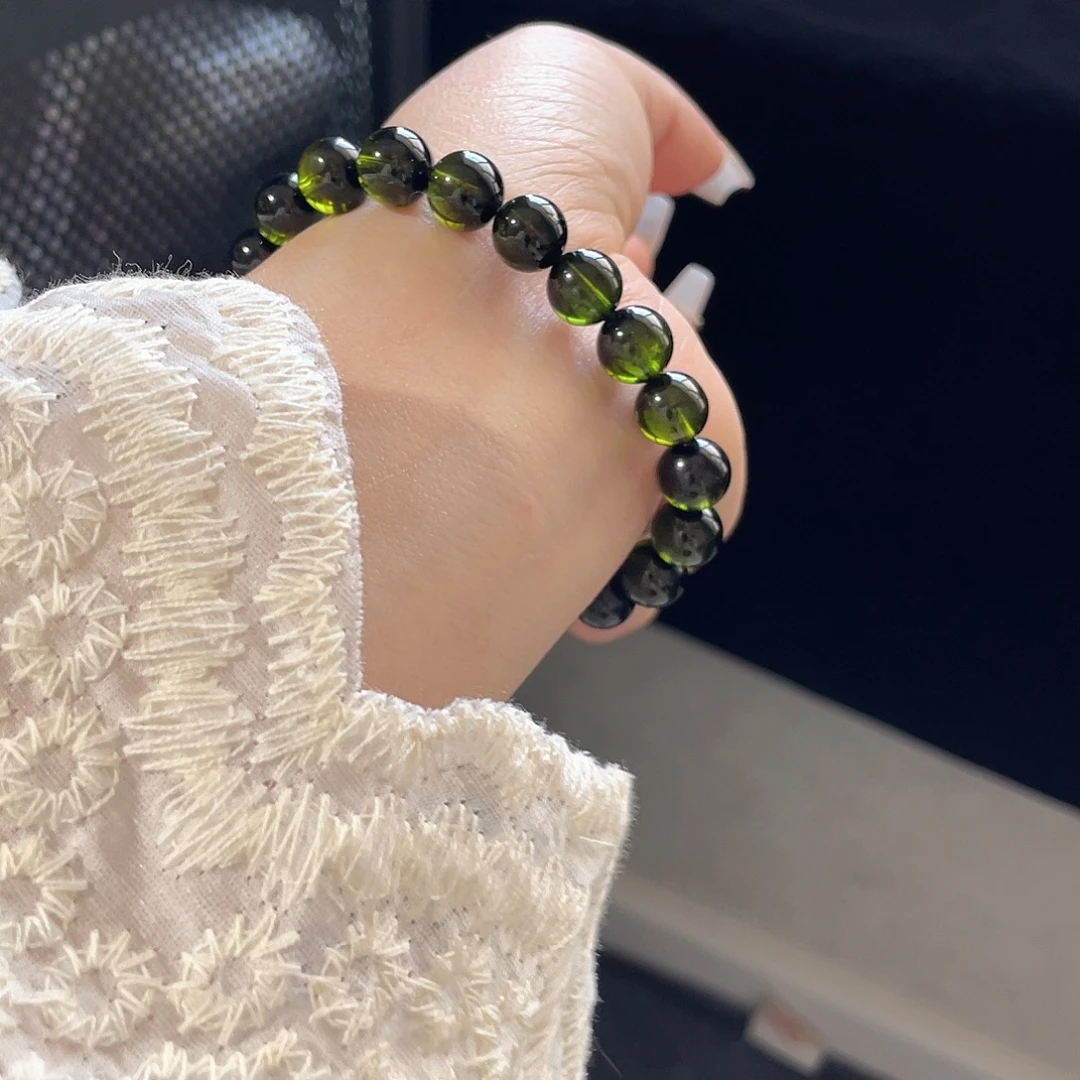 手链未镶嵌碧玺福利款黑美人绿碧玺9.3左右