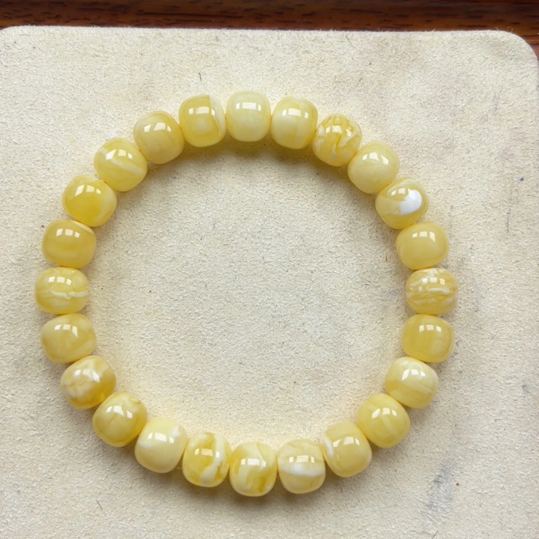 蜜蜡未镶嵌裸石老型手串