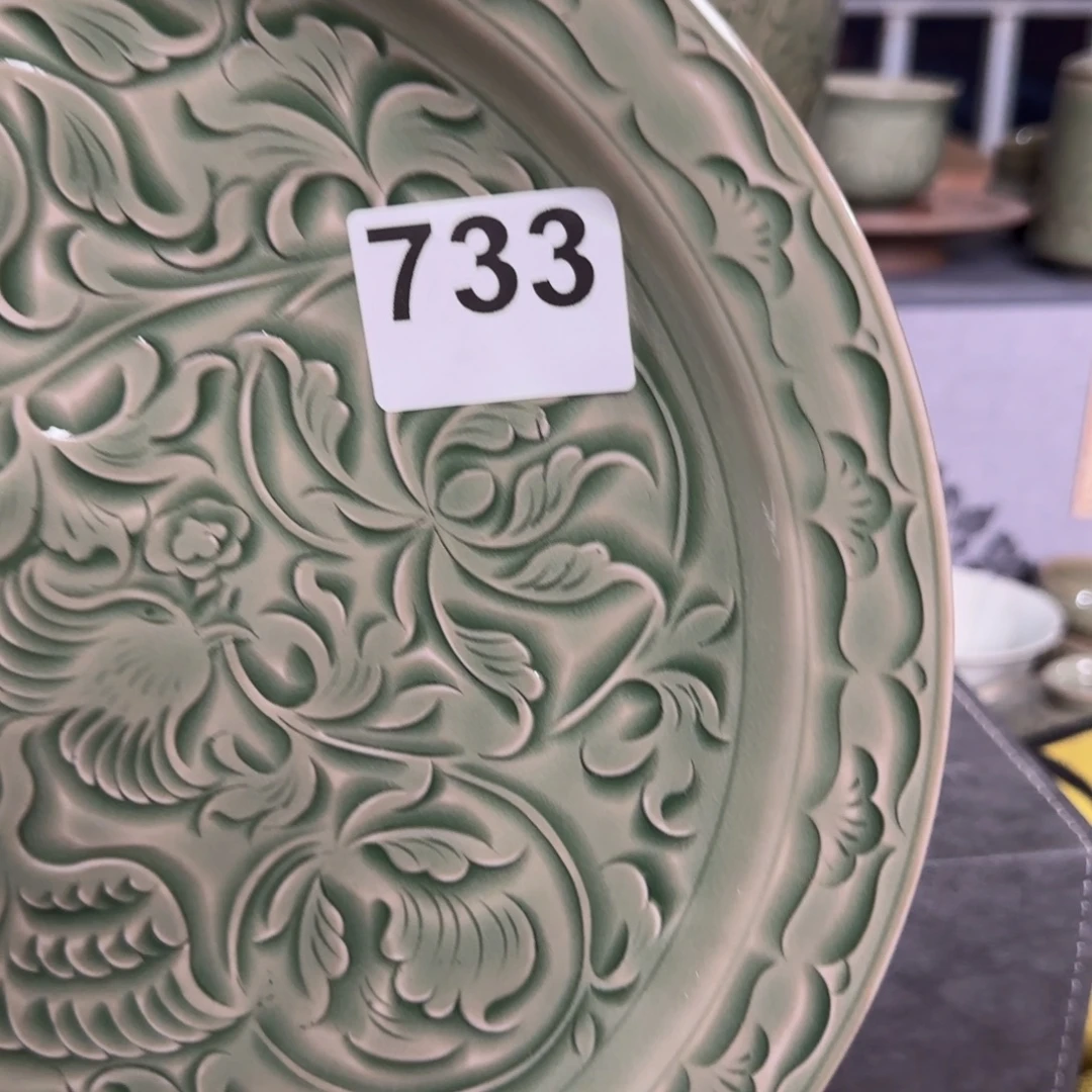 露***嘬耀州窑手工盘子微瑕福利