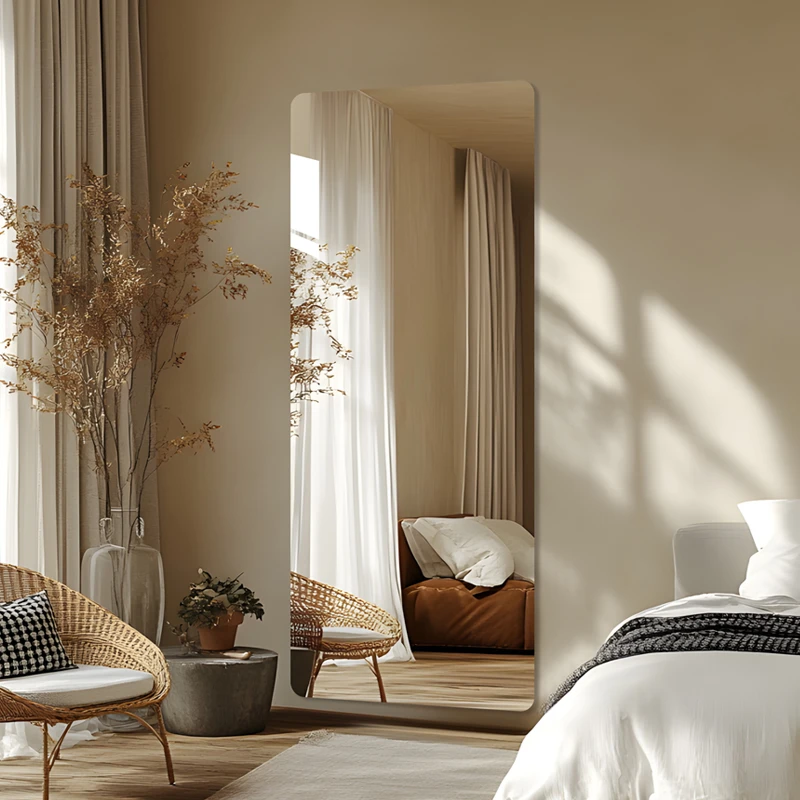 软镜子亚克力贴墙自粘全身穿衣镜家用宿舍高清镜面贴纸墙面粘贴镜