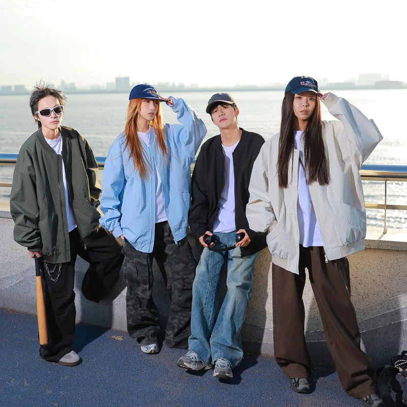 BAWEISA美式机能风棒球服外套春秋季潮牌休闲情侣飞行夹克FKS736