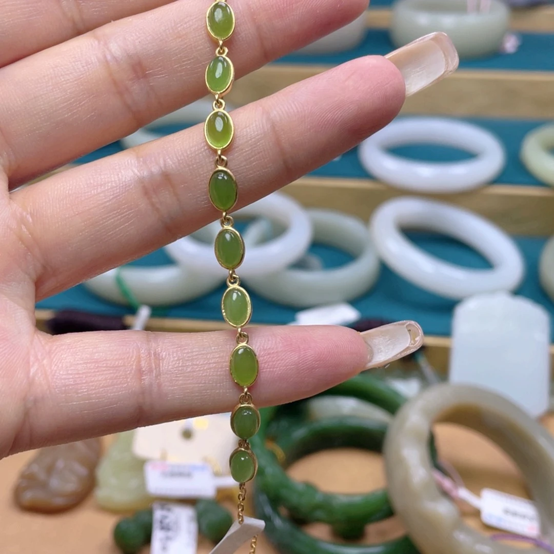 手链银S925镶嵌和田玉