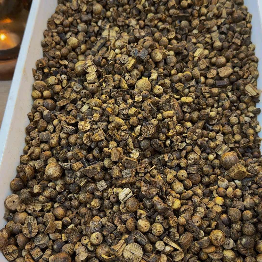 沉香沉香碎屑金沙叶碎珠子100g