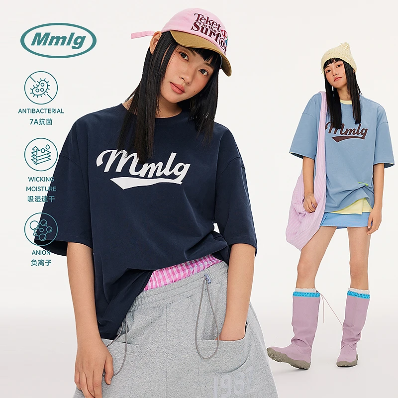 7A抗菌吸湿】Mmlg2025夏季新款字母印花圆领男女同款短袖t恤FQT024