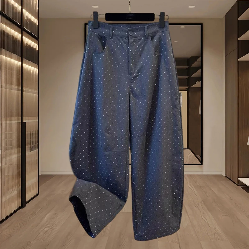 香朵儿时尚百搭通勤休闲裤2025年夏季新款洋气衣服女波点阔腿裤