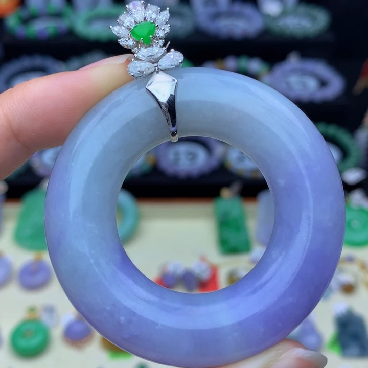 翡翠18K金镶嵌手链翡翠