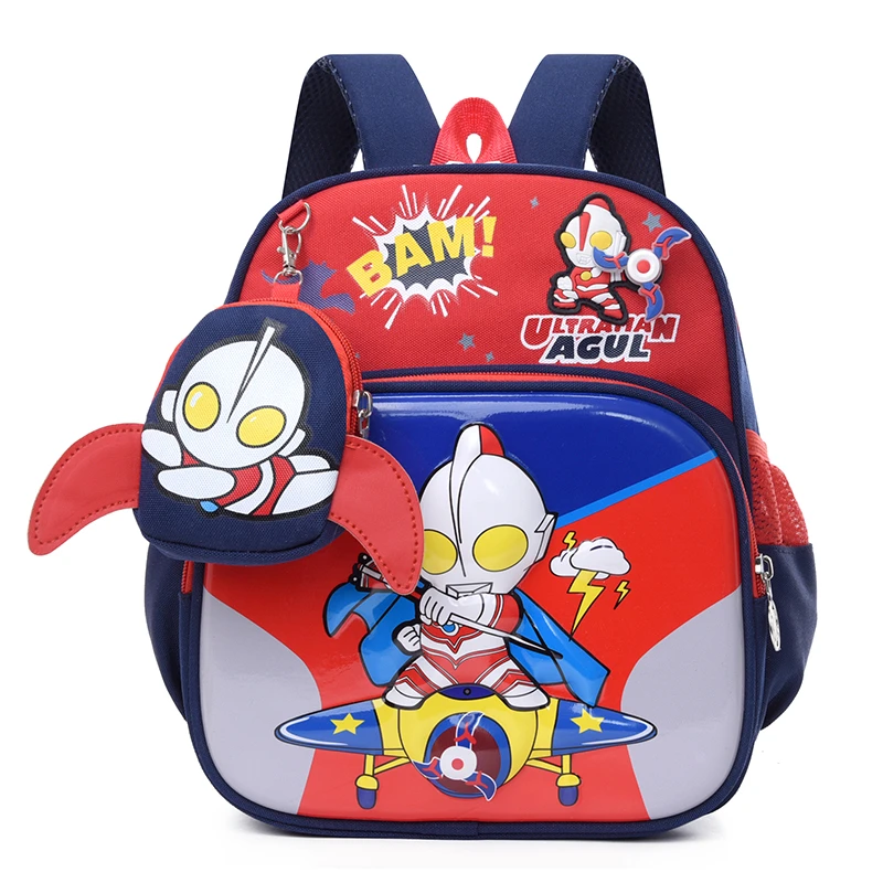 新款奥特曼书包2-4岁3男孩女童库洛米卡通背包幼儿园轻便双肩背包