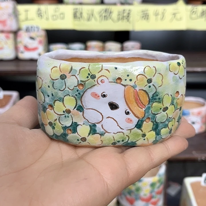 红陶银**光手工制作多肉花盆