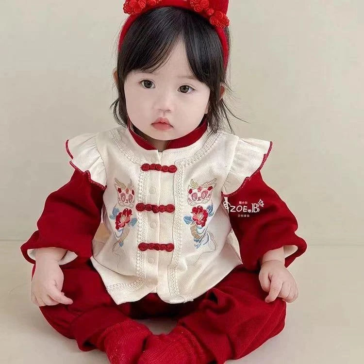 【商场同款】】男女童汉服套装春装宝宝中国国风唐装两件套儿童抓周