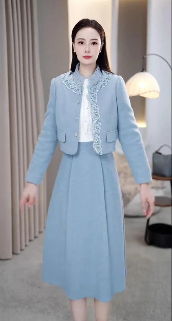 [依铭服饰] X632  #  新款 2025 显瘦 修身 收腰 两件套 连衣裙