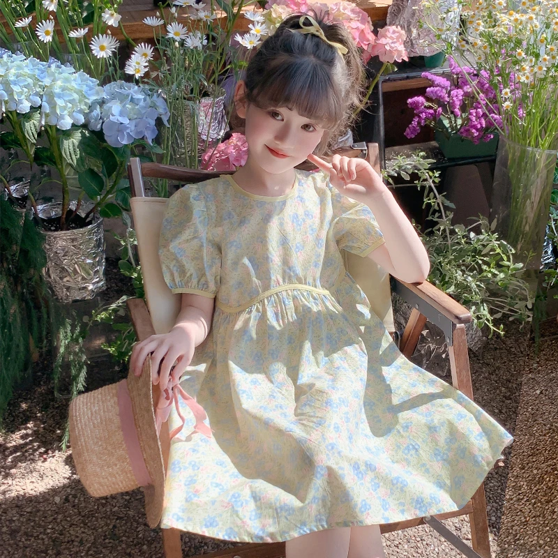 2025新款夏季女童网红时尚儿童洋气少女连衣裙时髦沙滩度假公主裙