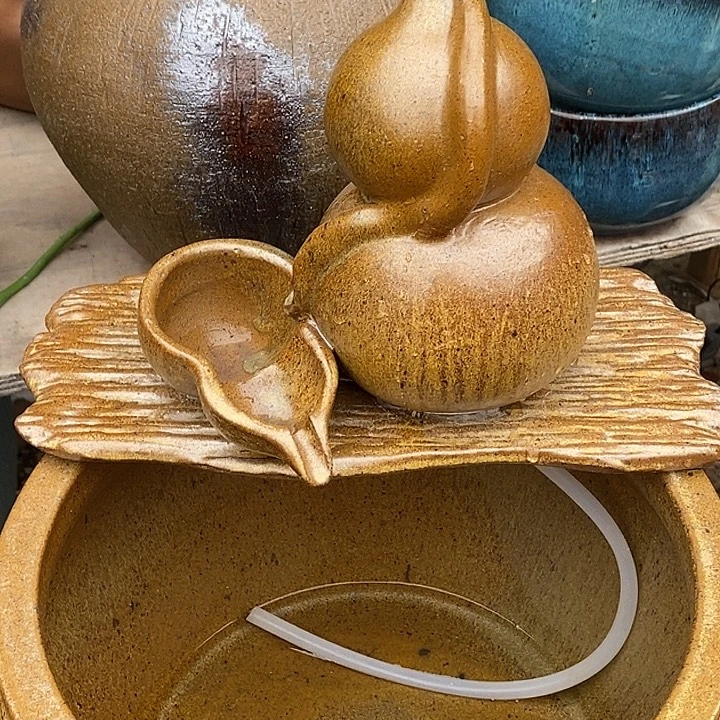 花盆紫砂长29高度18葫芦流水