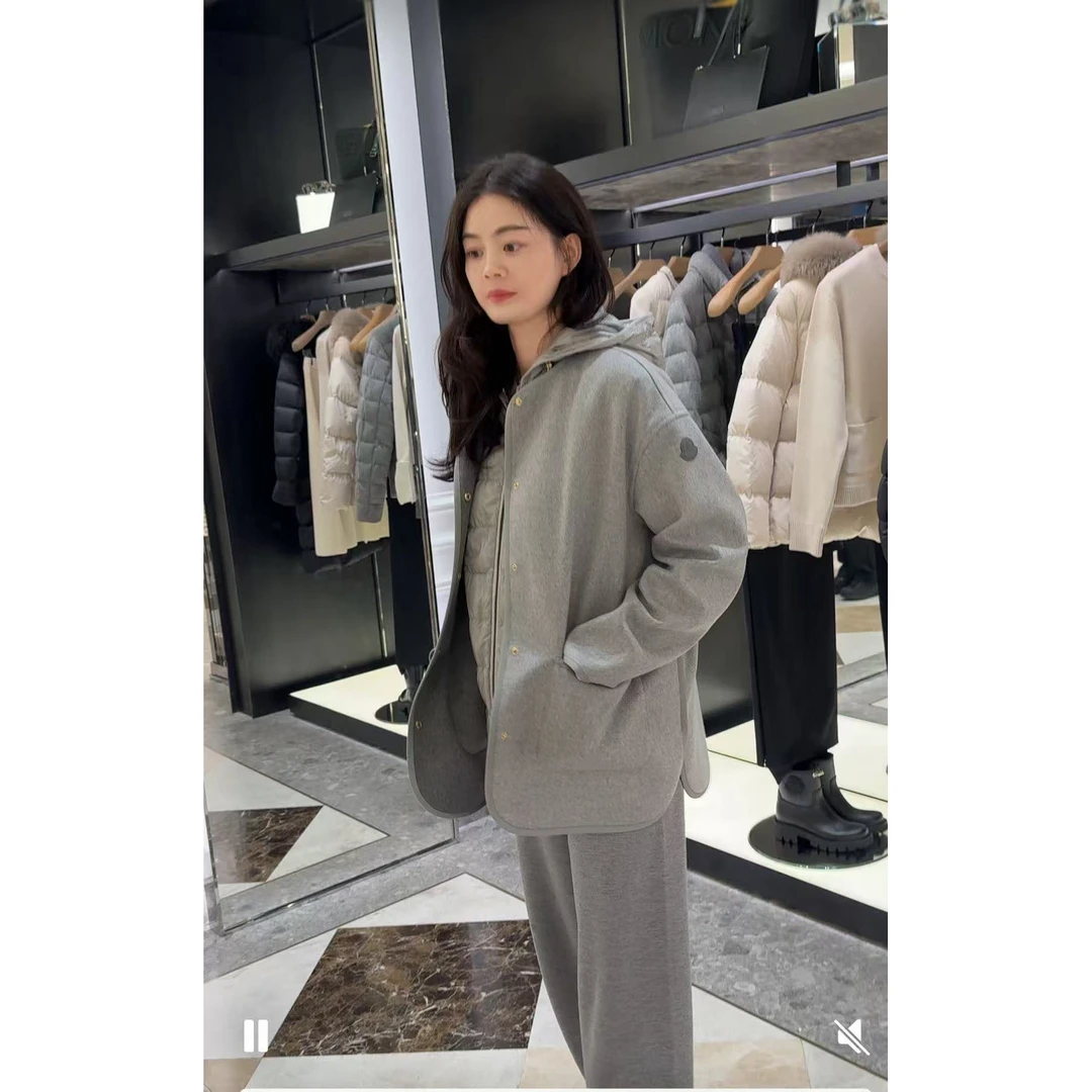 秋冬真两件鹅绒外套  休闲时尚针织韩版宽松羊毛外套  TZ-116