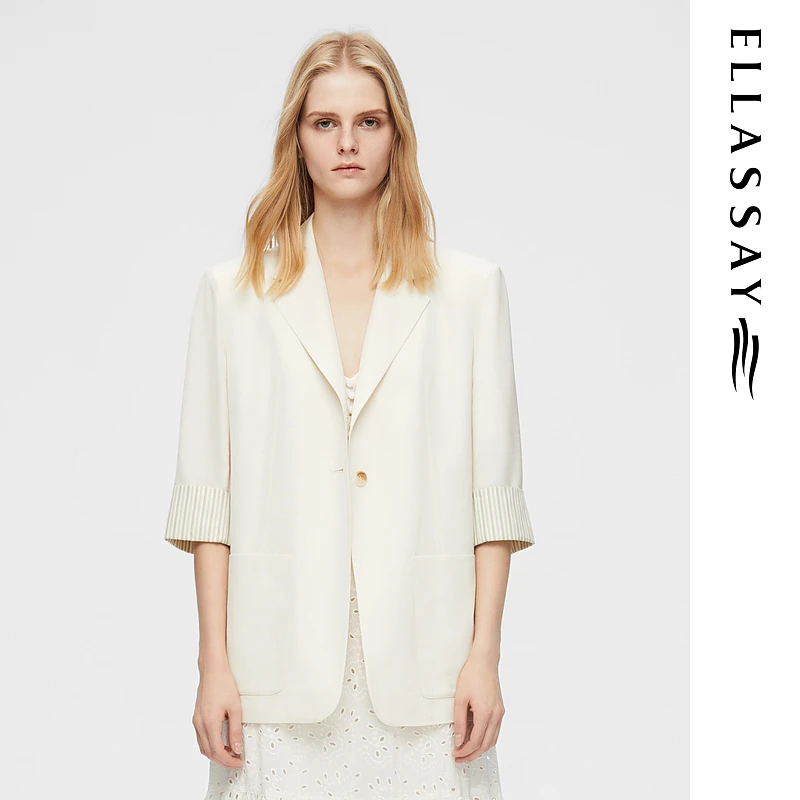 ELLASSAY歌力思2025早春新款醋纤时尚轻盈舒适西装女EWB362T00800