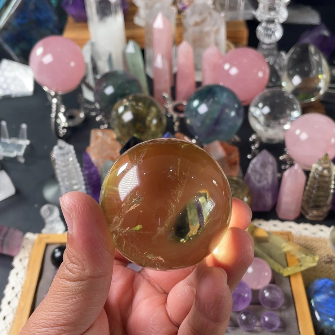 未镶嵌水晶摆件黄水球