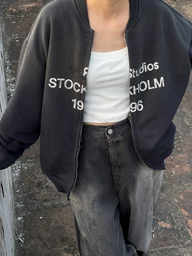 秋季新款Ac明星同款拉链外套棒球服男女同款