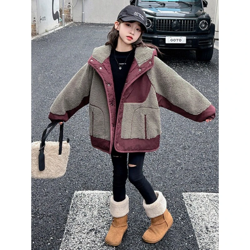 巴拉巴拉童年女童秋冬款夹棉薄款二棉外套中大童初中生洋气棉服儿