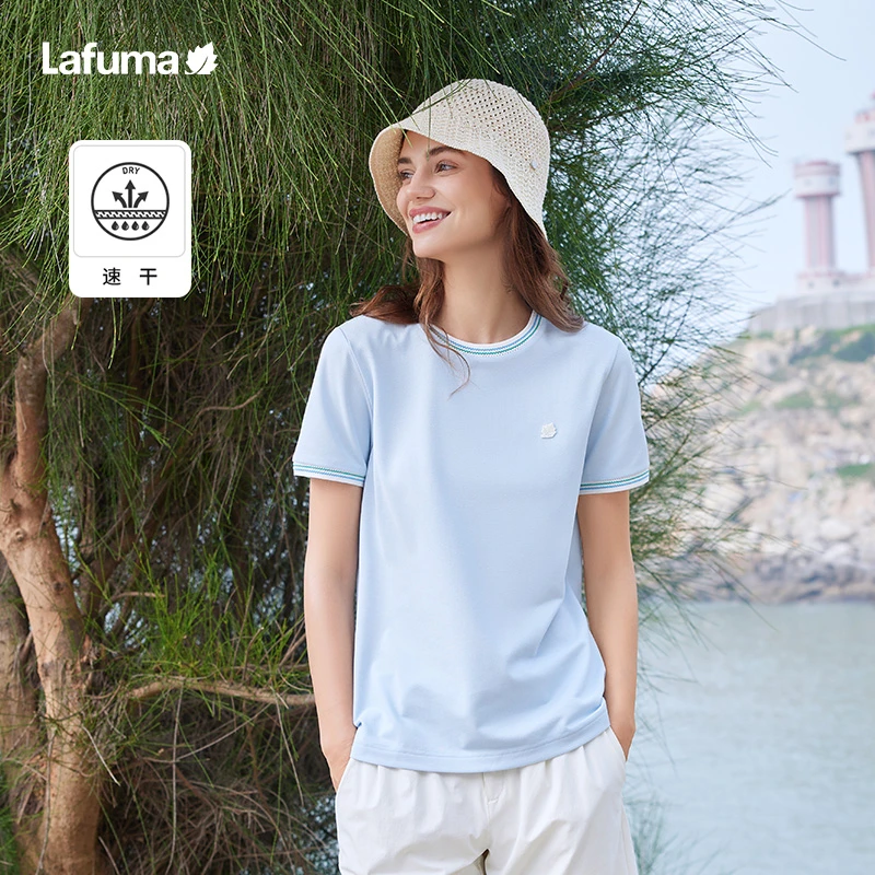 LAFUMA乐飞叶户外25夏季运动短袖T恤女圆领吸湿速干上衣LFTS5BS51