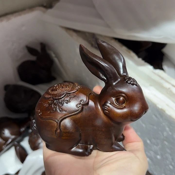 木黑檀木14福财兔一只