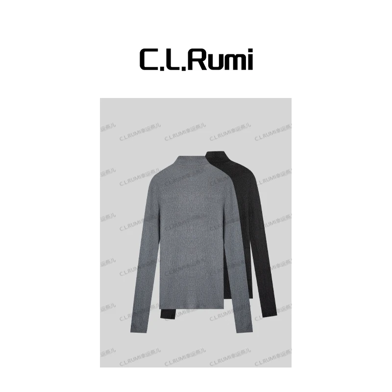 【Rumi精选】“纤纤细腰”25秋冬高领无缝一体显瘦羊毛打底上衣7216sy