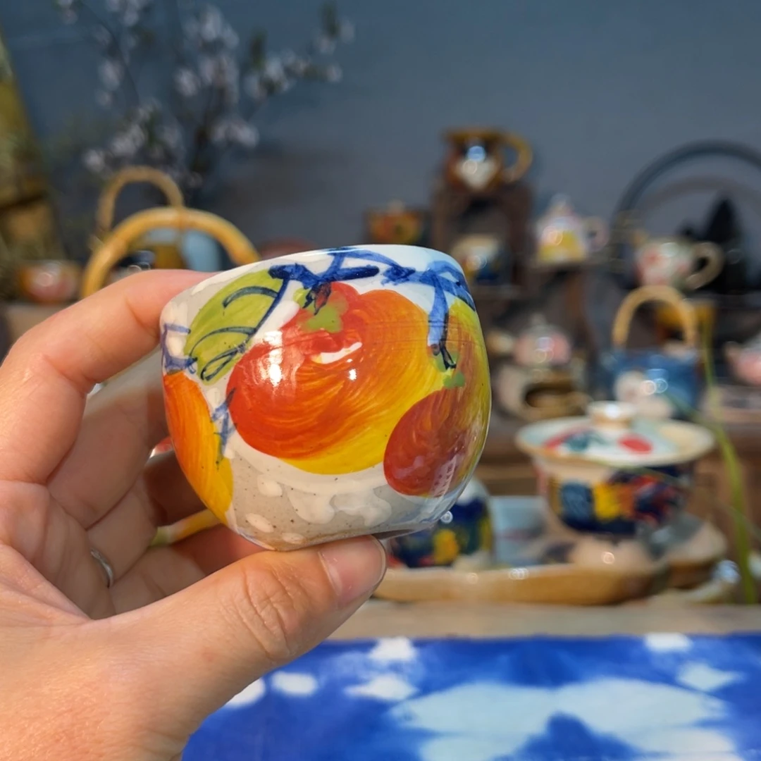 杯长*樂素浅陶瓷手工手绘