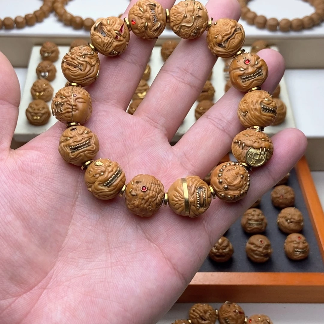 手串文玩核桃猴头核桃单颗镶嵌大满贯14颗