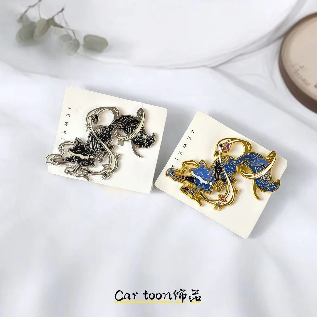 合金珐琅胸针 狐狸高档珐琅胸针男女可爱金属徽章学生勋章领口别