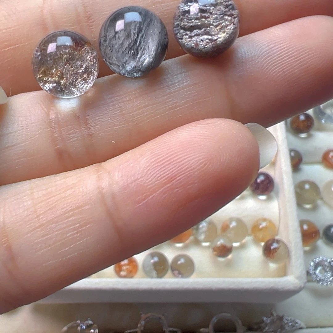 融****发晶银S800镀金镶嵌手链