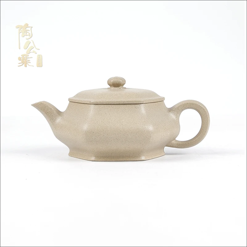 陶公粟原矿白段《六方明炉》330cc何手制精美紫砂壶