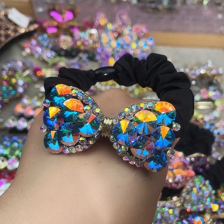 皮质铁合金蓝色头绳