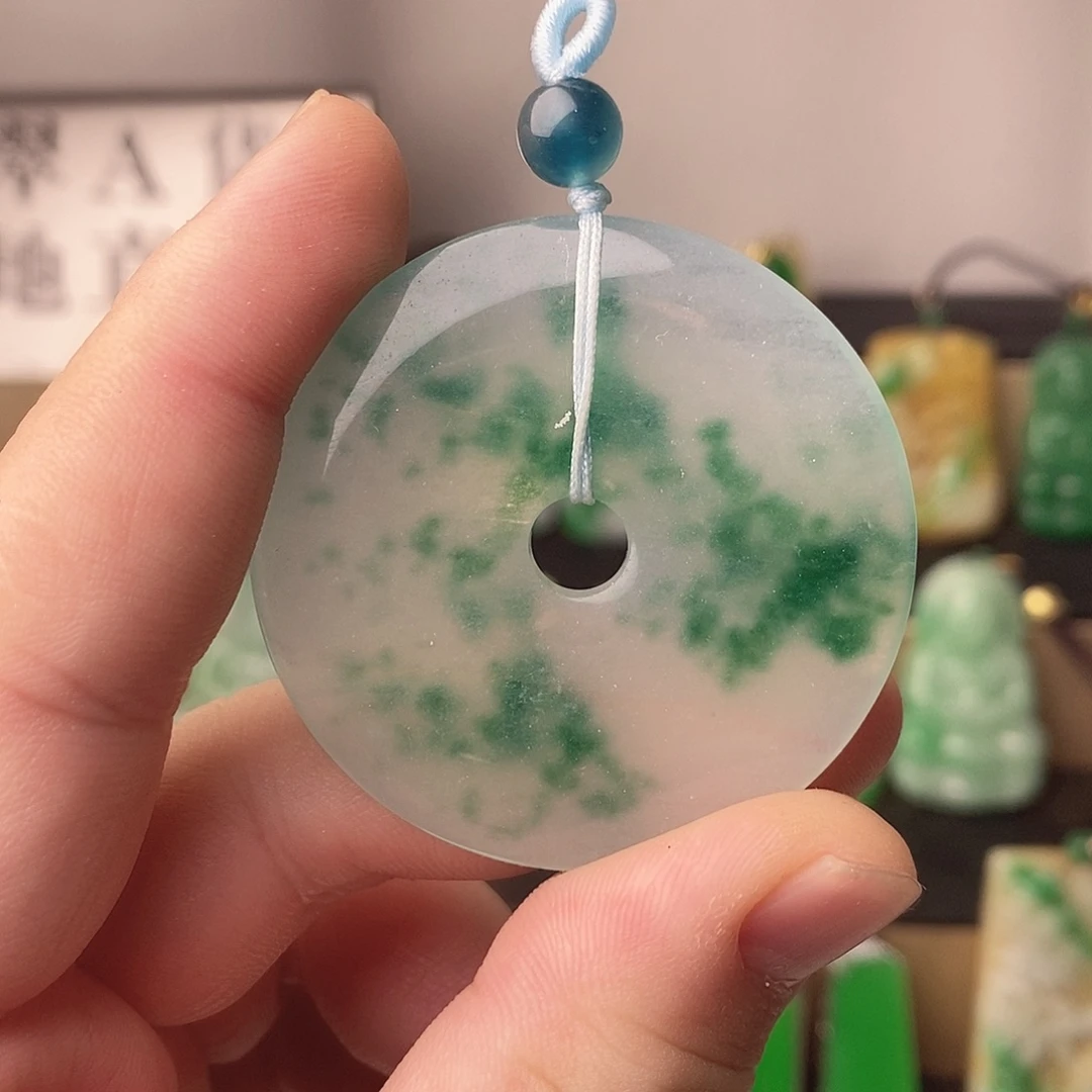 翡翠银S925镶嵌吊坠(赠链)