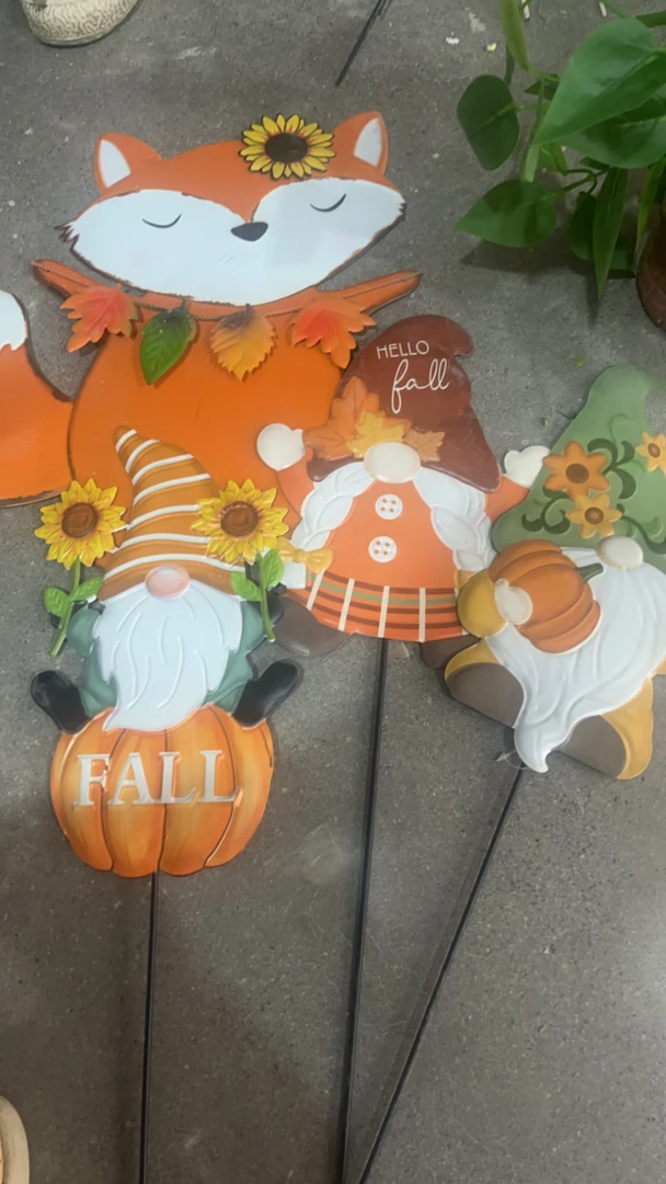 狐狸地精花插四件套摆件