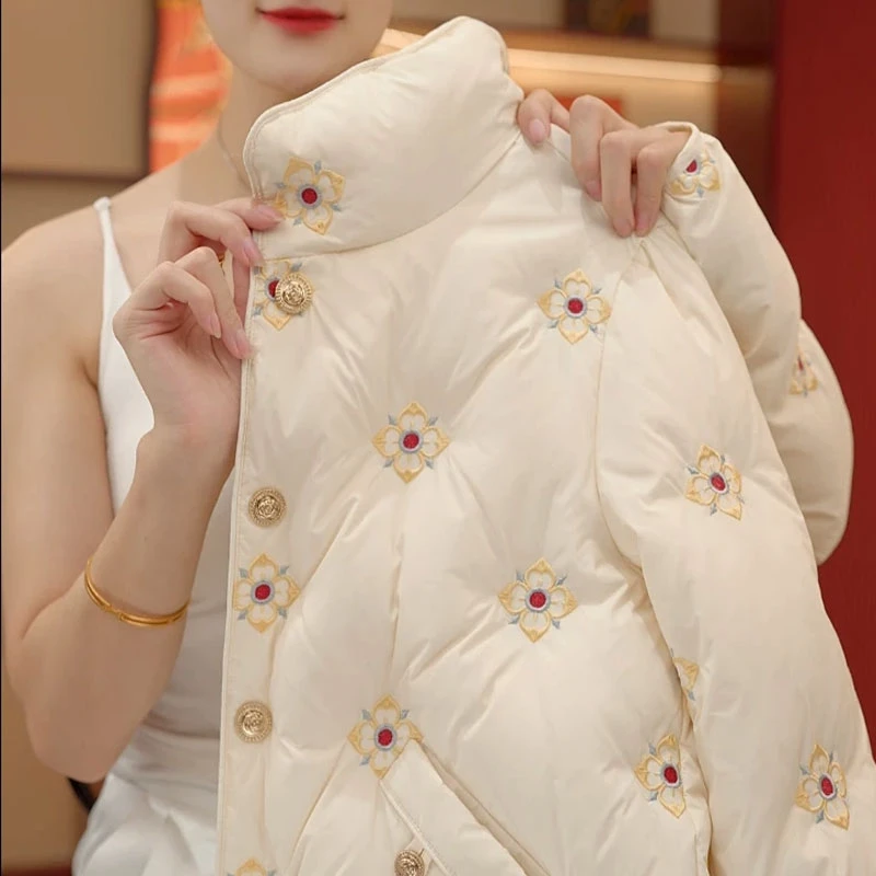 2025新款设计感时尚花纹洋气减龄显瘦外套气质小众百搭棉服女