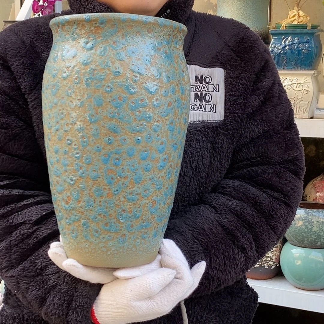 紫砂花盆口19高33正品