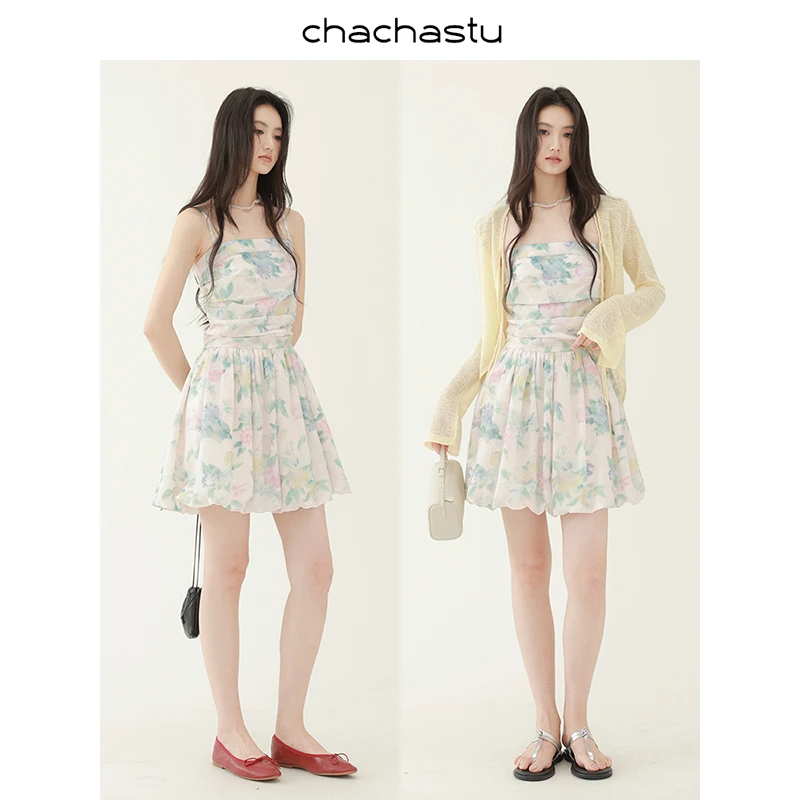 CHACHASTU 法式设计感后开叉针织开衫女夏季度假风长袖ZRS1620