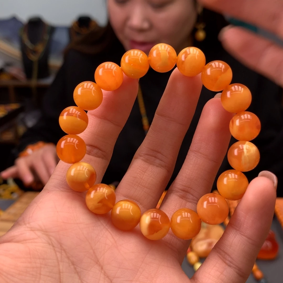 蜜蜡手串未镶嵌天然