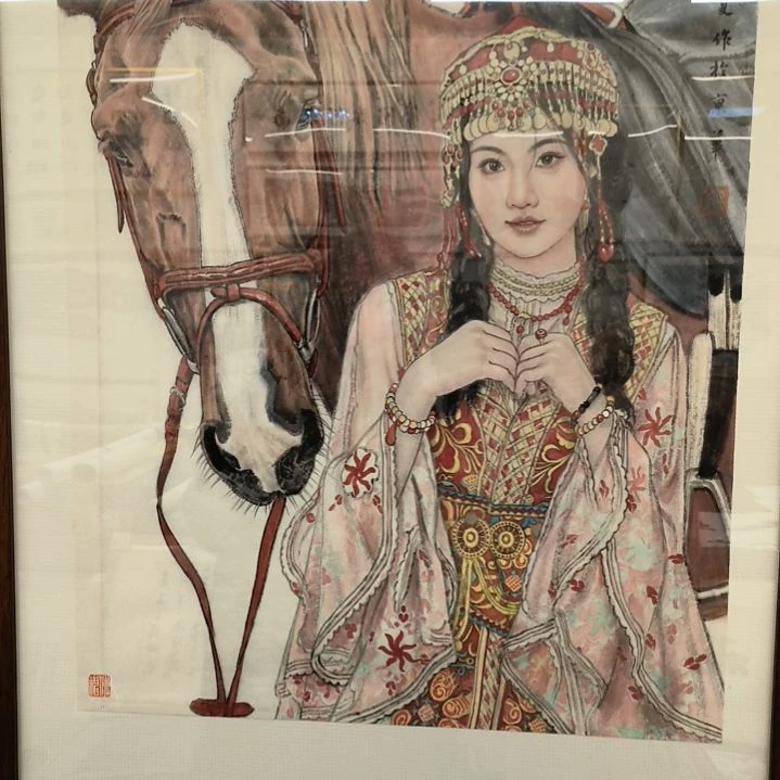 国画3平尺带框发作品