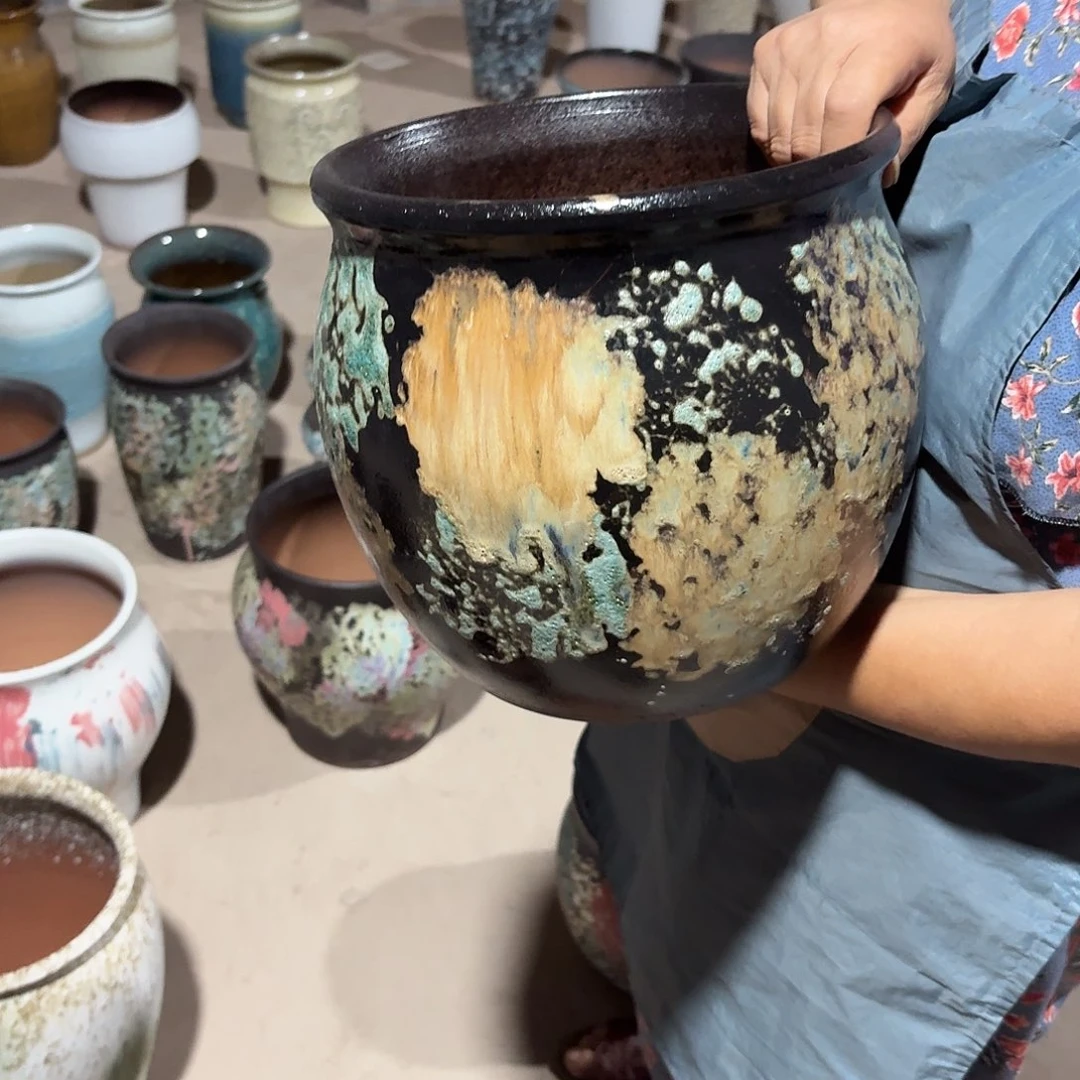 紫砂花盆口24高24