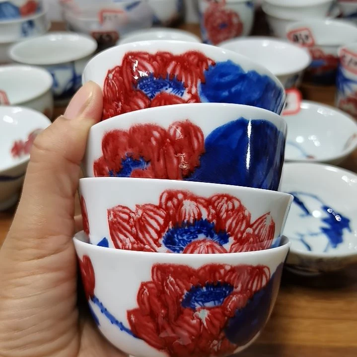 铭***静杯张学鸿老师青花釉里红微瑕