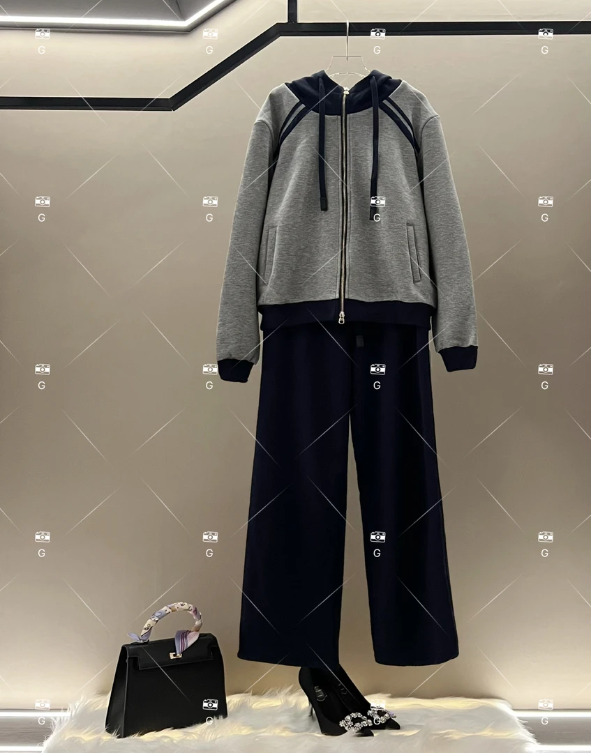【甜心】秋冬气质小香风设计师中长款羽绒服蓝色轻奢女 QD-2025202