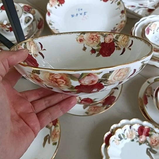 新疆西藏包邮6只装金秋拍金口径18.7厘米高5.4厘米多功能菜碗面碗