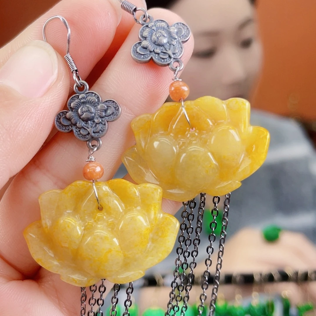 翡翠未镶嵌耳饰饰品