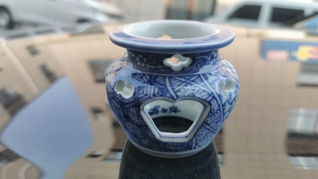 昭阿弥手绘青花盖至