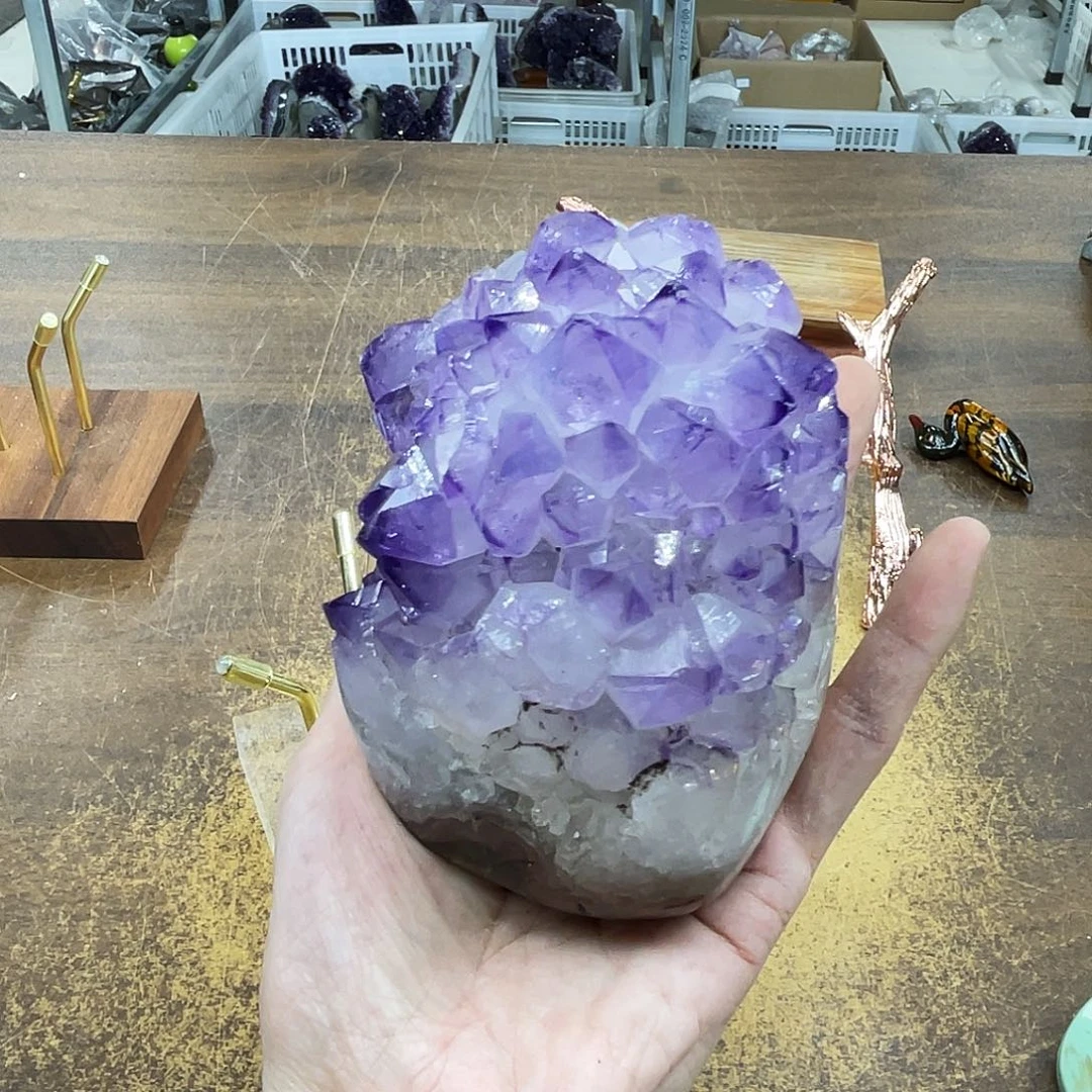 紫晶未镶嵌摆件晶体