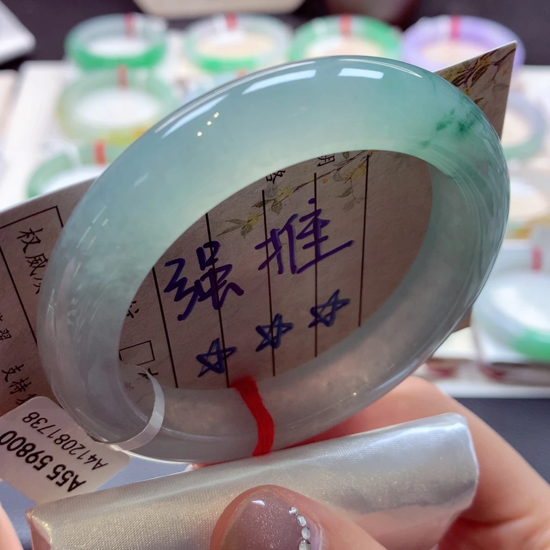 翡翠手镯未镶嵌36正圈77